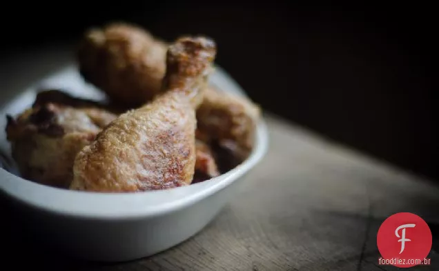 Baquetas de frango fritas no forno