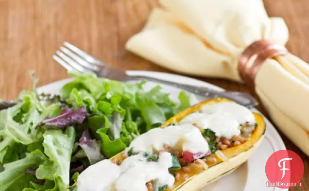 Fruta Do Trigo E Maçã Recheada Delicata Squash