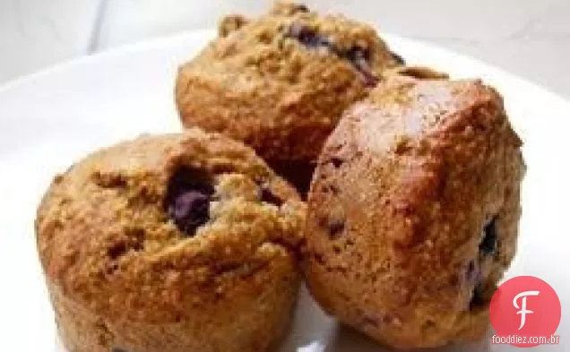 Muffins De Farelo De Aveia Com Nozes De Mirtilo