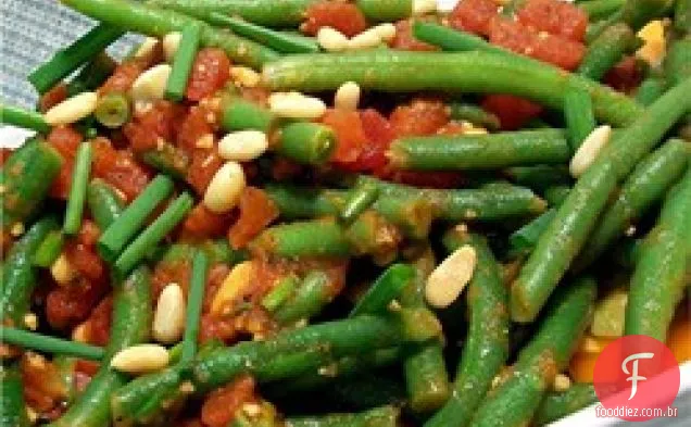 Feijão verde espanhol e tomate