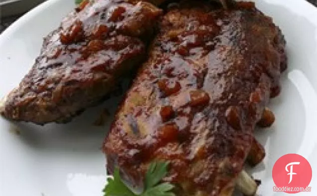 Scott's amazing Whiskey grelhado Baby Back Ribs