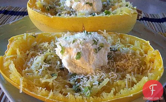 Spaghetti Squash Com Molho De Alho Limão E Ricota