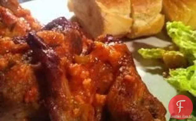 As cinco asas de frango com pimenta do Andy