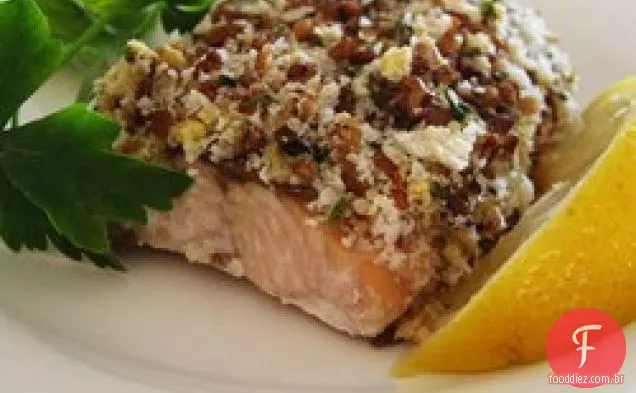 Alaska salmão assar com Pecan Crunch revestimento