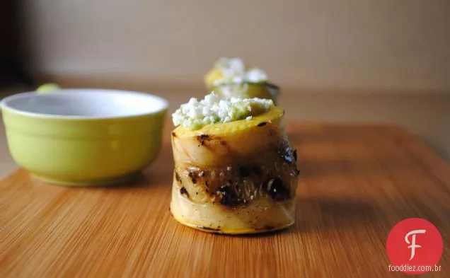 Mel Balsâmico Abobrinha Grelhada Com Abacate E Queijo Feta