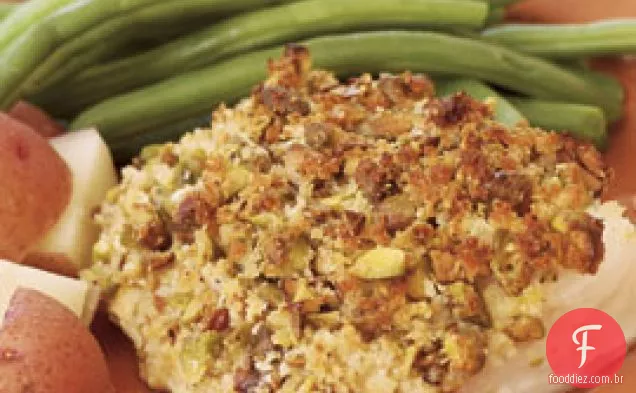 Filetes de Bacalhau com crosta de pistache