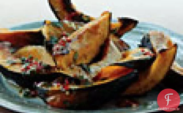 Abóbora de bolota assada com vinagrete de Chile