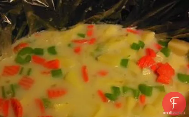 Sopa Cremosa Do Queijo Da Batata Do Fogão Lento