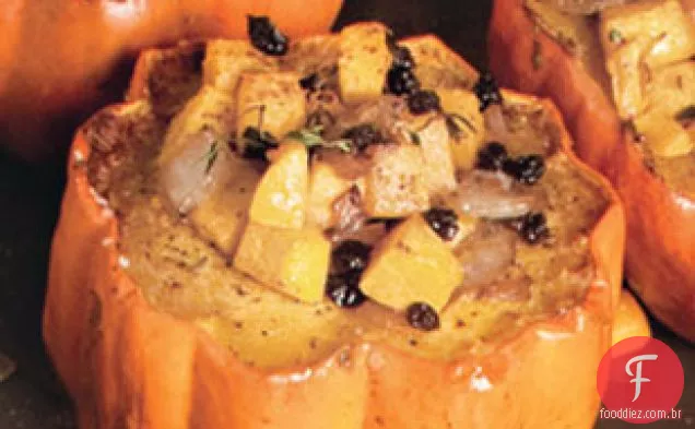 Abóbora de Inverno Do Bebê Com Recheio de laranja-groselha temperada