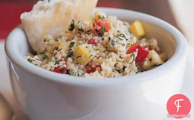 Cuscuz de limão e endro com frango e legumes