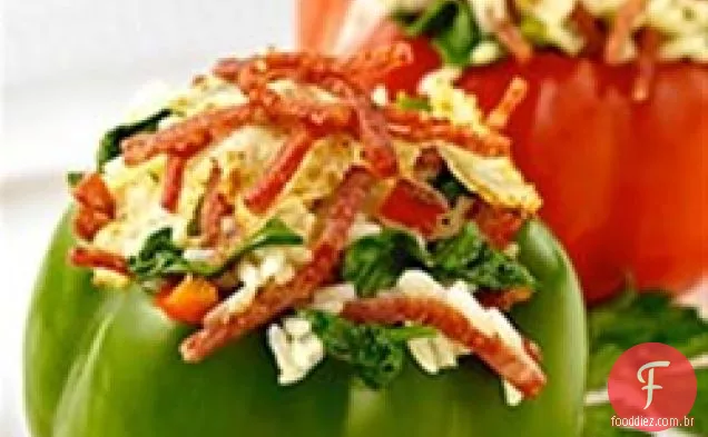 Margherita ® Pepperoni espinafre e arroz pimentos recheados