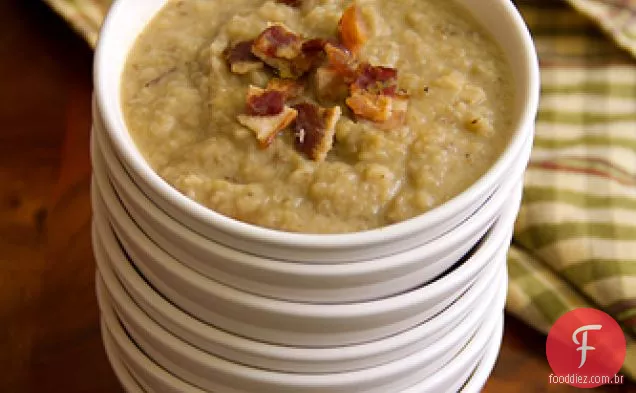 Sopa de alcachofra de Jerusalém com alho e Bacon