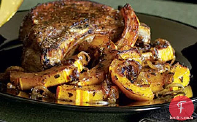 Delicata Squash Com Chalotas Caramelizadas E Xerez