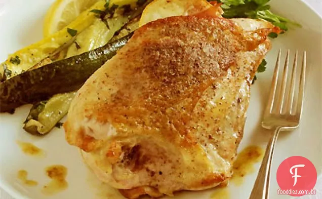 Peito de frango assado com Prosciutto, limão e noz-moscada
