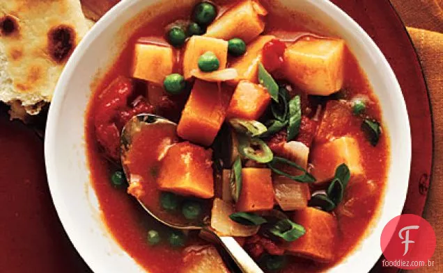 Batatas com curry e abóbora