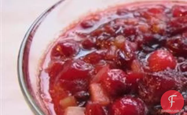 Cranberry, maçã e Chutney de gengibre fresco