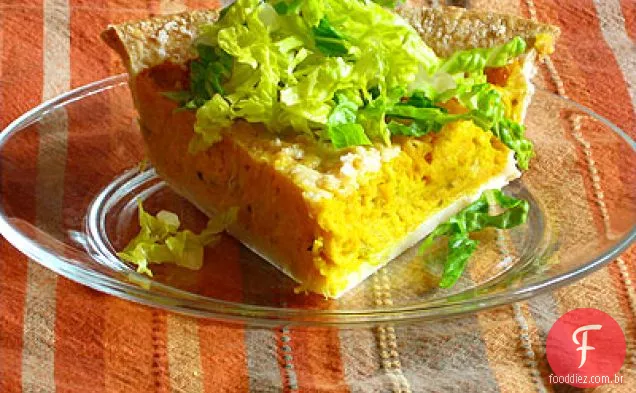 Torta de abóbora com vinagrete de anchova