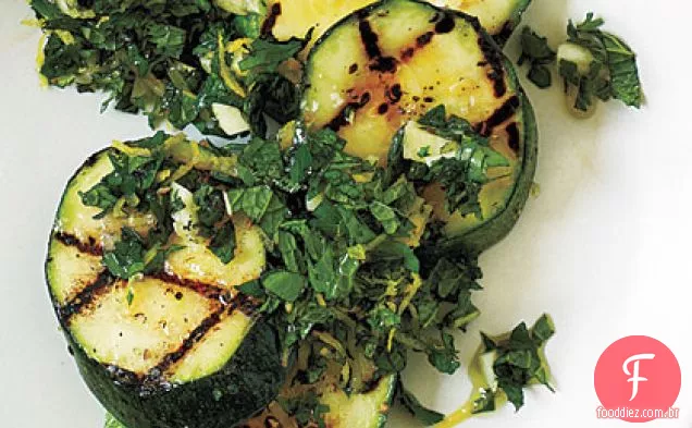 Abobrinha de hortelã Gremolata com sal marinho