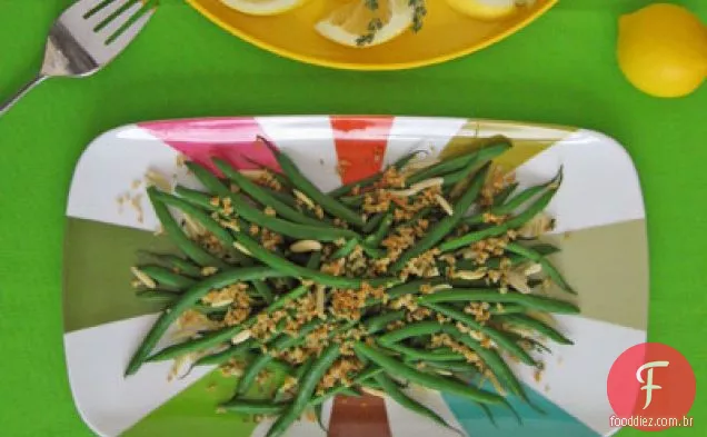 Feijão verde com farinha de rosca limão-tomilho