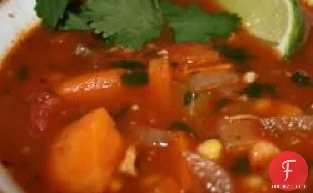 Frango picante e guisado de Batata Doce