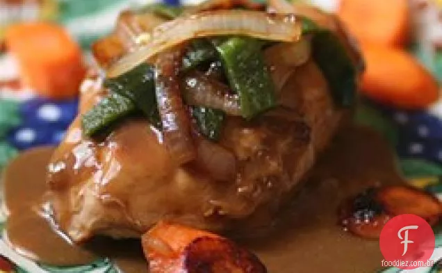 Frango cozido em creme Poblano