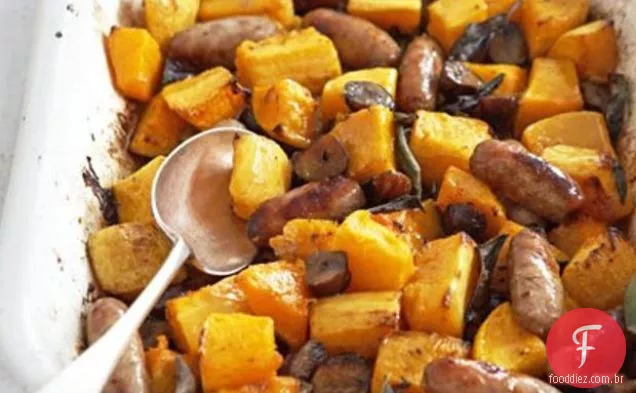 Abóbora Com Salsichas E Castanhas