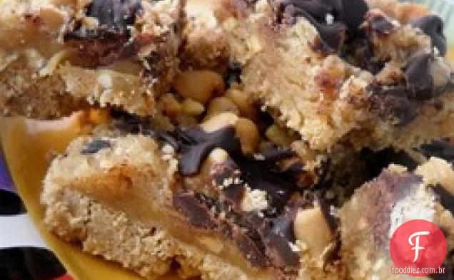 Barras De Torta De Manteiga De Amendoim
