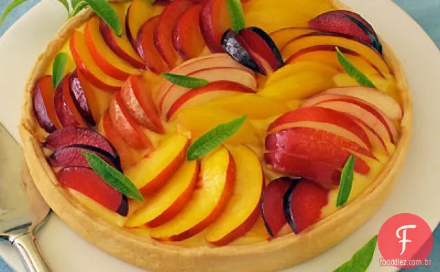 Torta De Frutas De Pedra de verão com coalhada de limão