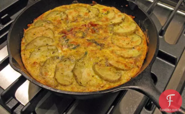 Fritada com mostarda, Pancetta e batatas