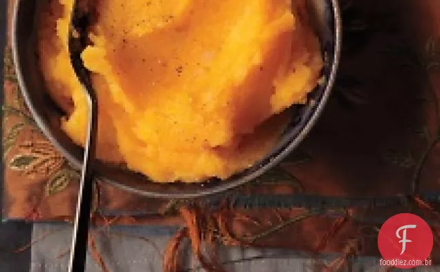 Purê de batatas com pontas de abóbora