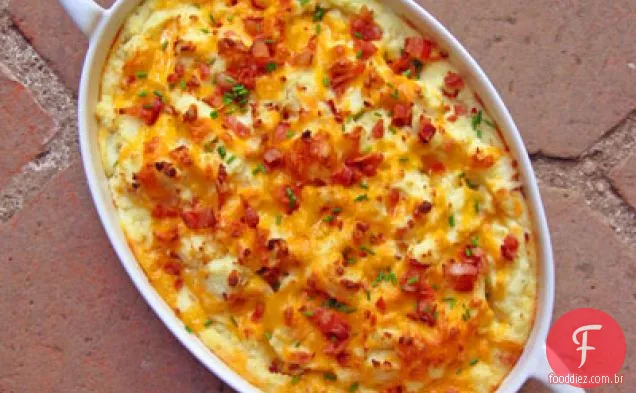 Purê de batatas com Bacon e Cheddar