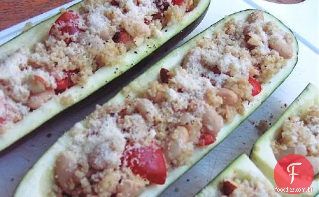 Saudável e delicioso: abobrinha grelhada com recheio de Quinoa