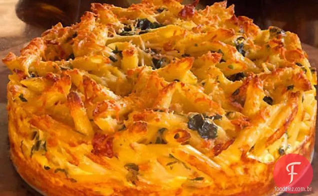 Asiago Mac e queijo com crosta de batata Trufada