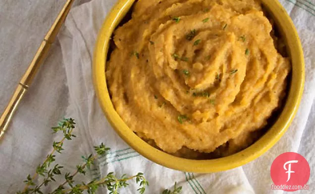 Puré Rutabaga com manteiga marrom e Mascarpone