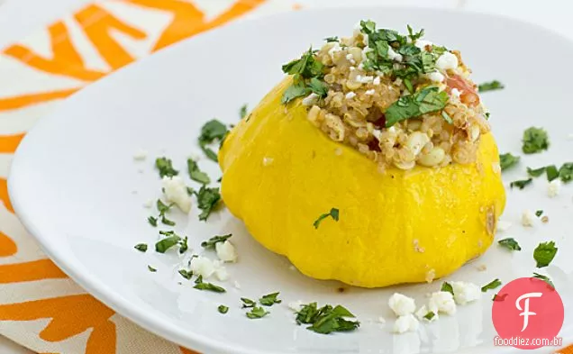 Squash Pattypan Recheado Com Quinoa E Milho Fresco