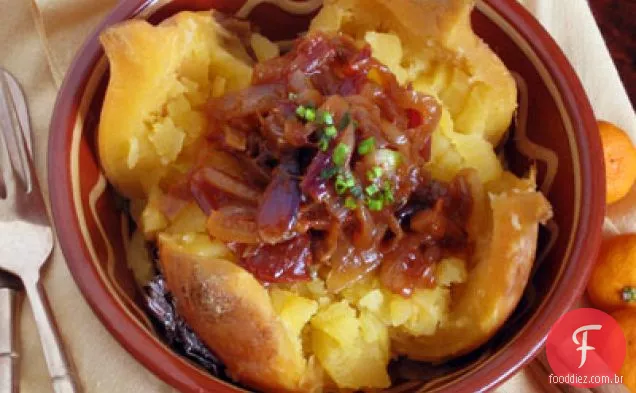 Rutabaga assada com cebola temperada marroquina Confit