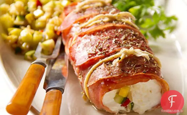 Alabote envolto em Prosciutto com abóbora de Verão