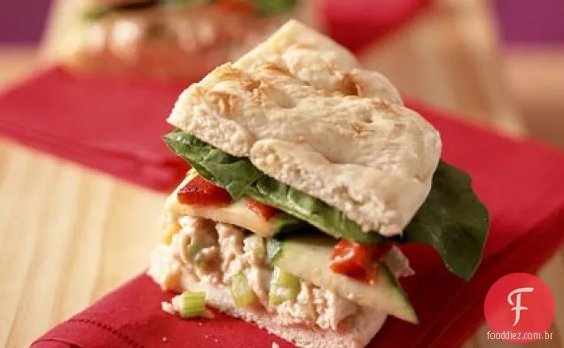 Chutney - salada de peru em Focaccia