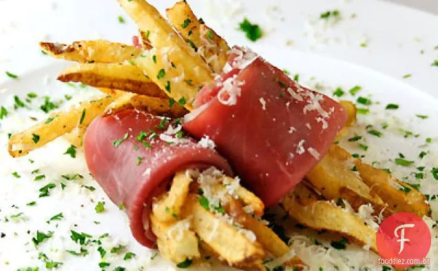 Batatas Fritas Trufas Envoltas Em Prosciutto