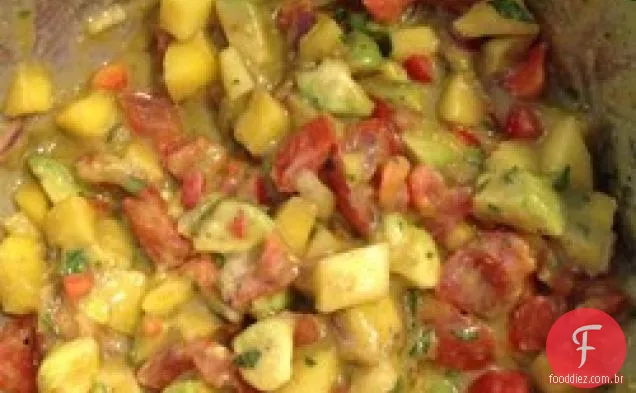 Tacos de peixe saudáveis com salsa de Manga