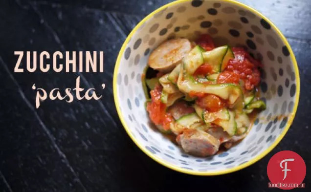 Fitas De Abobrinha Com Salsicha