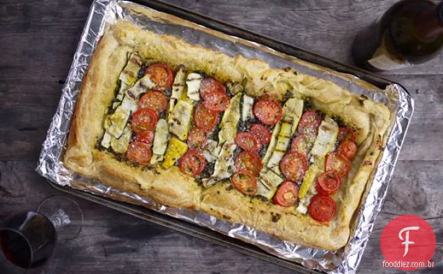 Torta De Abobrinha, Tomate E Pesto