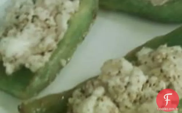 Pimentões grelhados com queijo de cabra