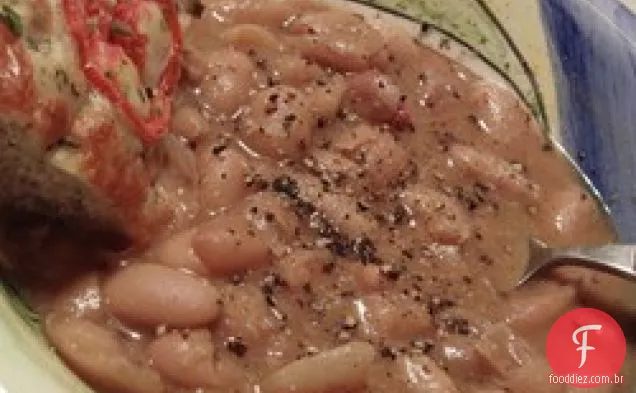 Presunto e feijão fogão lento