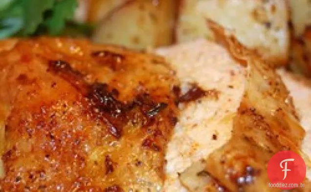 Estilo Rotisserie De Frango Pegajoso Assado