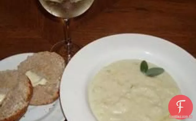Creme de couve-flor e sopa de Stilton