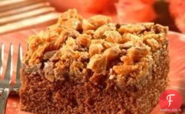 Bolo De Manteiga De Amendoim Com Chocolate Com Topo De Crumble