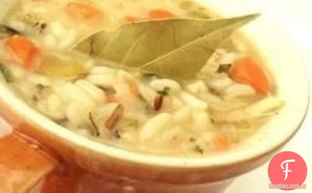 Sopa De Arroz Selvagem De Peru Defumado