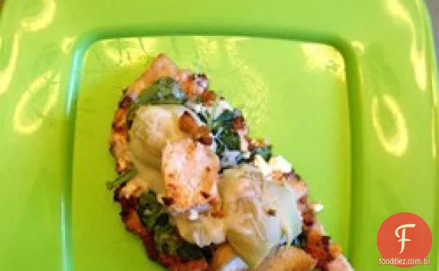Frango Alfredo Pita Pizza