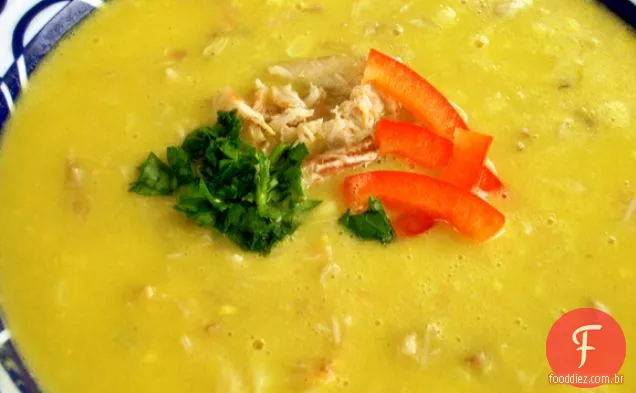Sopa De Milho Doce De Verão Com Caranguejo